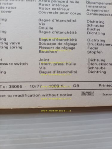 MOTO GUZZI 254 1977 catalogo ricambi originale spare parts catalogue