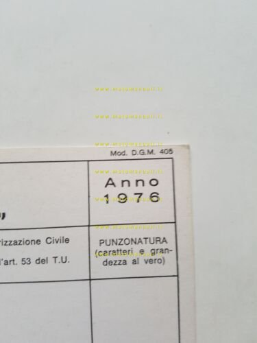 Moto Guzzi 254 4C 1976 scheda omologazione DGM Facsimile originale