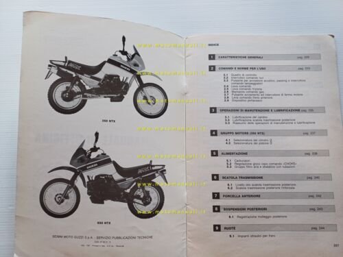 Moto Guzzi 350-650 NTX 1987 Varianti Manuale Officina V35-50-65 originale