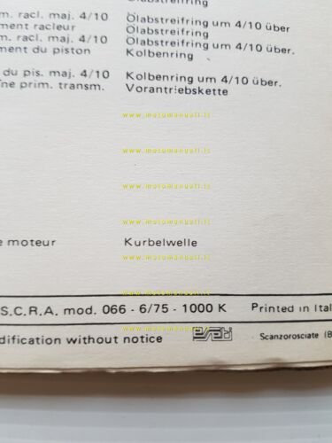 Moto Guzzi 350 GTS - 400 GTS 1975 catalogo ricambi …