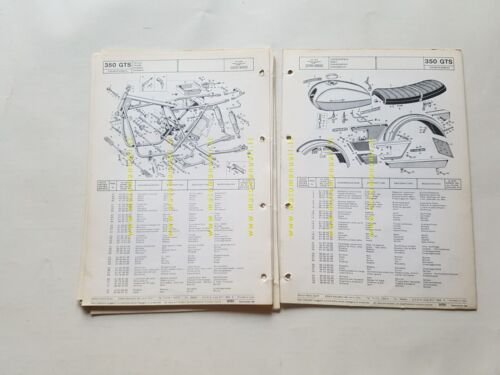 Moto Guzzi 350 GTS catalogo ricambi originale spare parts list