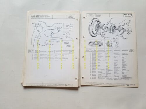 Moto Guzzi 350 GTS catalogo ricambi originale spare parts list