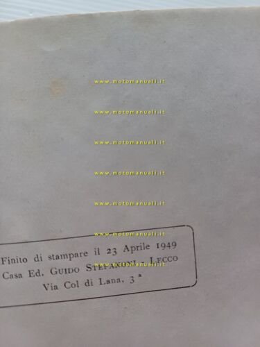 Moto Guzzi 500 G.T.V. 1949 manuale officina originale