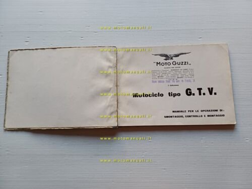 Moto Guzzi 500 G.T.V. 1949 manuale officina originale