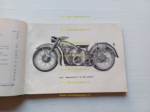 Moto Guzzi 500 G.T.V. 1949 manuale officina originale