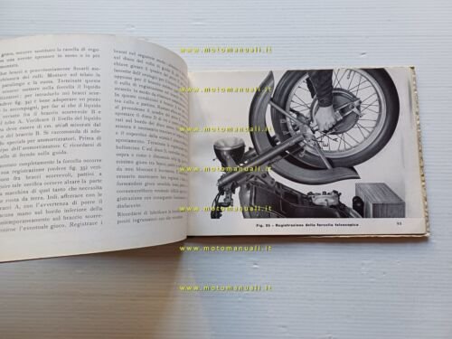 Moto Guzzi 500 G.T.V. 1949 manuale officina originale