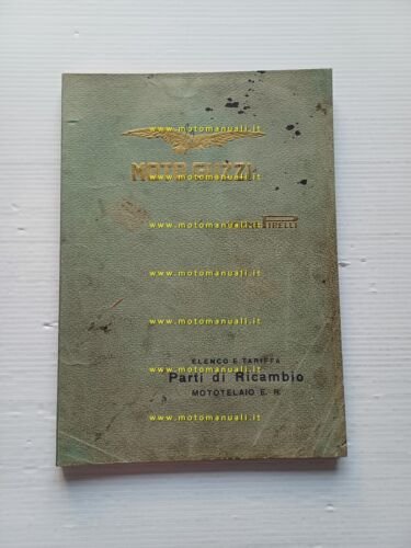 Moto Guzzi 500 Mototelaio E-R motocarro 1938 catalogo ricambi originale