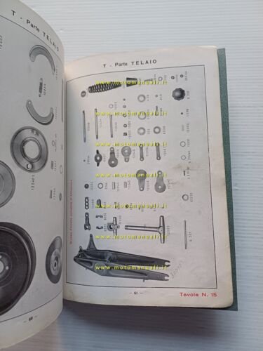 Moto Guzzi 500 Mototelaio E-R motocarro 1938 catalogo ricambi originale