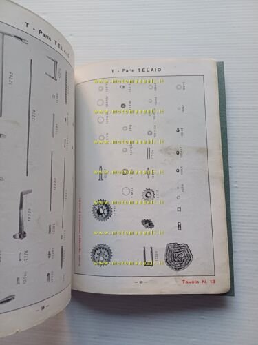 Moto Guzzi 500 Mototelaio E-R motocarro 1938 catalogo ricambi originale