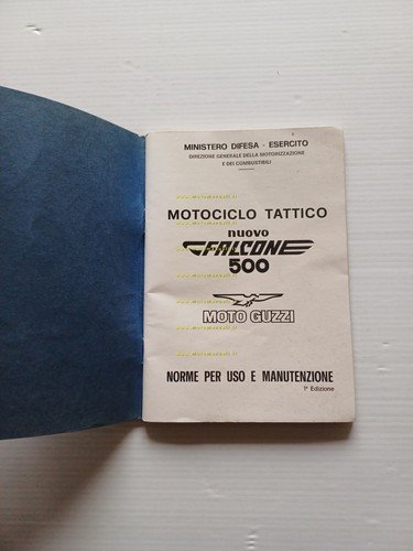 Moto Guzzi 500 Nuovo Falcone Militare manuale uso manutenzione originale