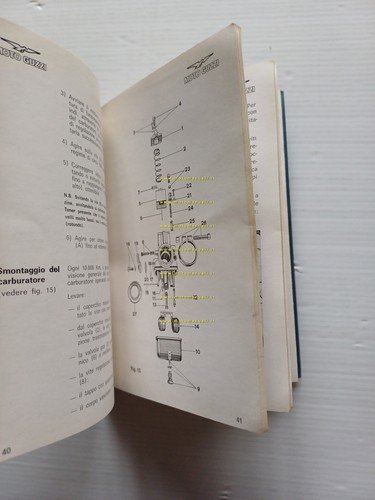Moto Guzzi 500 Nuovo Falcone Militare manuale uso manutenzione originale