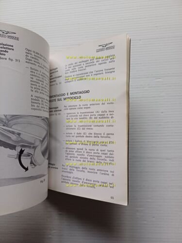 Moto Guzzi 500 Nuovo Falcone Militare manuale uso manutenzione originale
