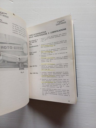 Moto Guzzi 500 Nuovo Falcone Militare manuale uso manutenzione originale