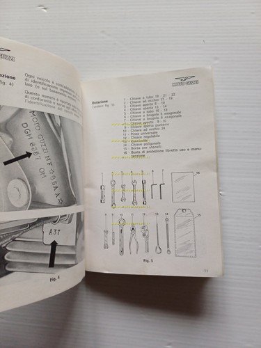 Moto Guzzi 500 Nuovo Falcone Militare manuale uso manutenzione originale