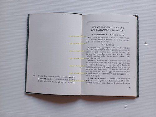 Moto Guzzi 500 Superalce 1949 manuale uso manutenzione libretto originale