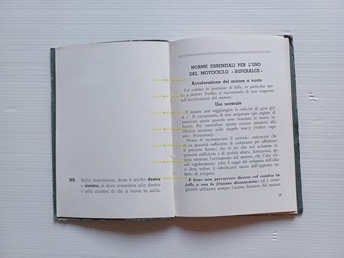 Moto Guzzi 500 Superalce 1949 manuale uso manutenzione libretto originale