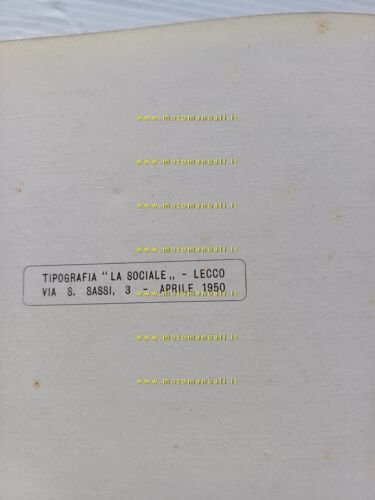 Moto Guzzi 500 Superalce 1950 manuale officina originale