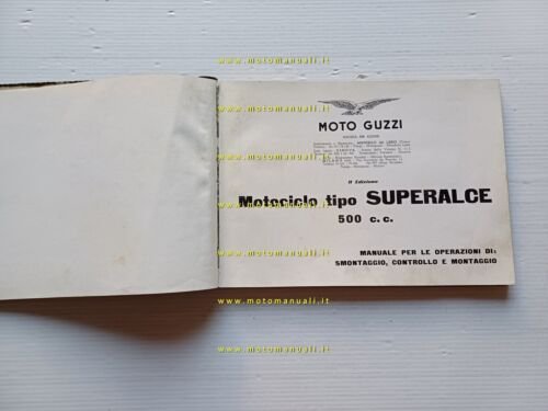 Moto Guzzi 500 Superalce 1950 manuale officina originale