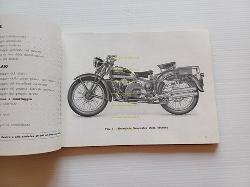 Moto Guzzi 500 Superalce 1950 manuale officina originale