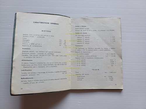 Moto Guzzi 500 Superalce 1956 manuale uso manutenzione libretto originale