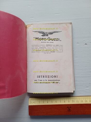 Moto Guzzi 65 Guzzino 1948 manuale uso manutenzione italiano originale