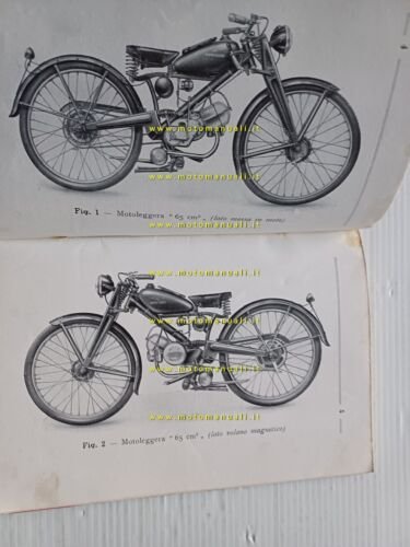 Moto Guzzi 65 Guzzino 1948 manuale uso manutenzione italiano originale