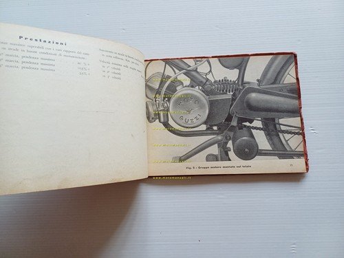 Moto Guzzi 65 Guzzino 1953 manuale officina ITALIANO originale