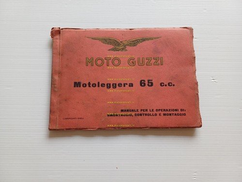 Moto Guzzi 65 Guzzino 1953 manuale officina ITALIANO originale