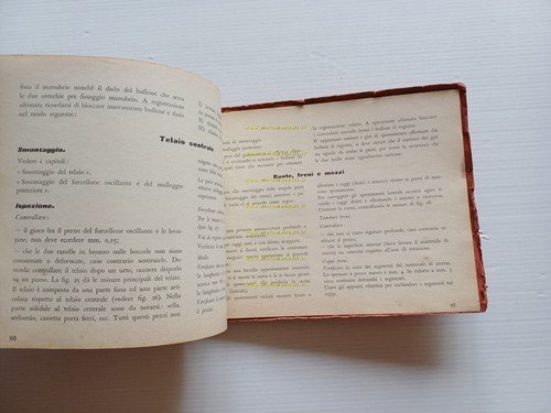 Moto Guzzi 65 Guzzino 1953 manuale officina ITALIANO originale