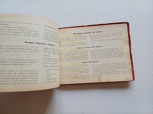 Moto Guzzi 65 Guzzino 1953 manuale officina ITALIANO originale