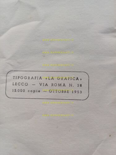 Moto Guzzi 65 Guzzino 1953 manuale uso manutenzione libretto originale