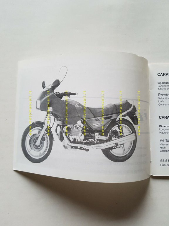 Moto Guzzi 750 SP varianti manuale uso 750 Targa owner's …
