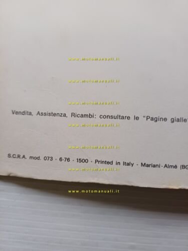 Moto Guzzi 850 Le Mans 1 1976 manuale uso manutenzione …