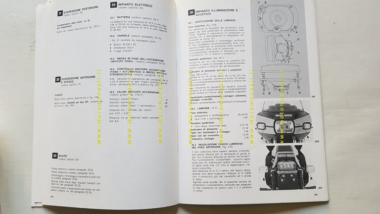 Moto Guzzi 850 Le Mans II 1979 VARIANTI manuale officina …