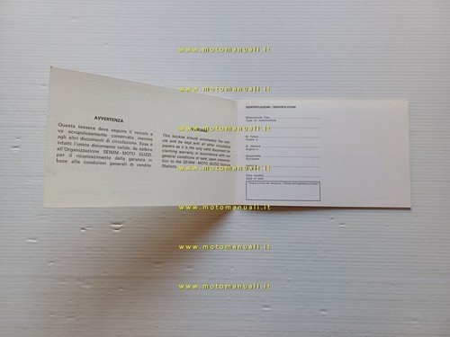 Moto Guzzi 850 Le Mans-T3-1000 Convert libretto tessera garanzia nuovo …