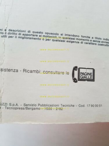 Moto Guzzi 850 T3- California 1982 manuale uso manutenzione libretto …