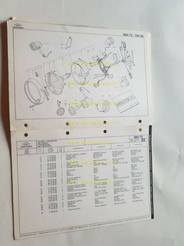 Moto Guzzi 850 T3 1979 catalogo ricambi originale spare parts …