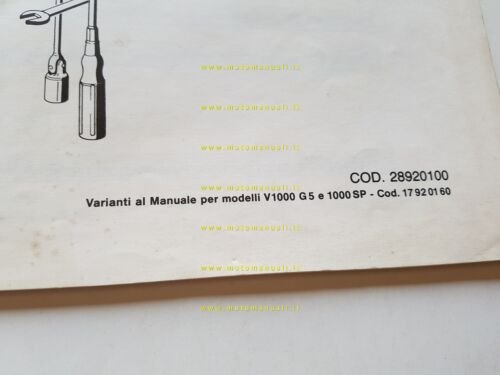 Moto Guzzi 850 T5 1983-84 VARIANTI manuale officina originale italiano
