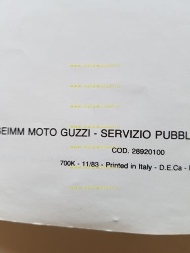 Moto Guzzi 850 T5 1983-84 VARIANTI manuale officina originale italiano