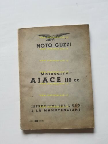 Moto Guzzi Aiace 110 1961 manuale uso manutenzione libretto originale …