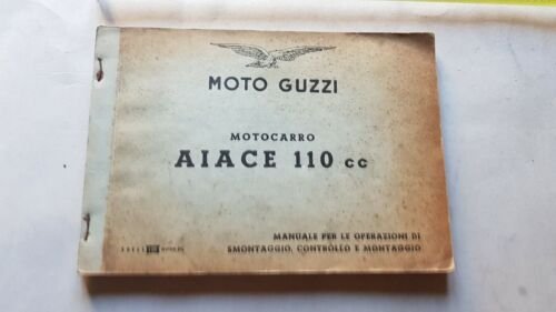 Moto Guzzi Aiace 110 Motocarro 1962 manuale officina originale shop …