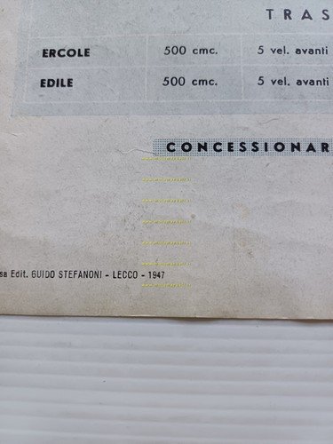 Moto Guzzi Airone 250 1947 depliant ITALIANO originale