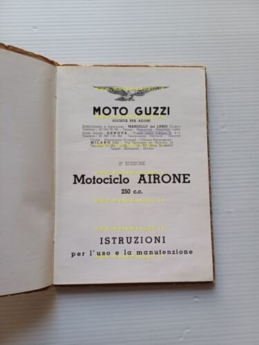 Moto Guzzi Airone 250 1950 manuale uso manutenzione libretto ORIGINALE