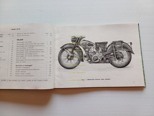 Moto Guzzi Airone 250 1951 manuale officina italiano originale