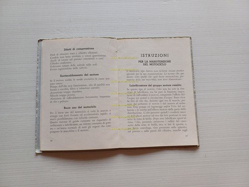 Moto Guzzi Astore 500 1950 manuale uso manutenzione libretto italiano …