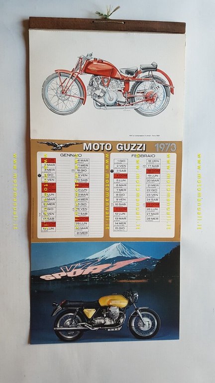 Moto Guzzi calendario 1973 originale no cartello tabella