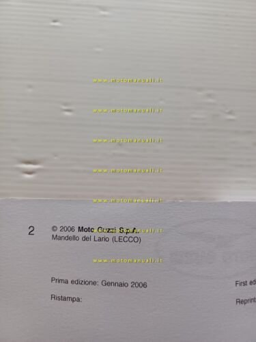 Moto Guzzi California Classic - Touring 2006 manuale uso manutenzione …
