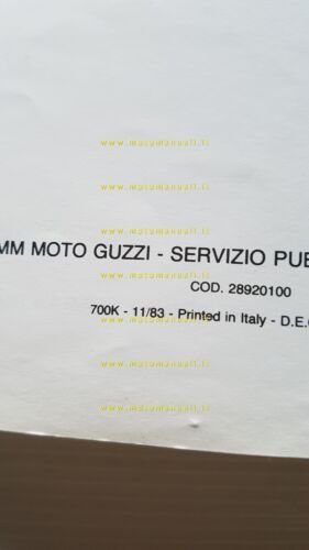 Moto Guzzi California II 1982 Varianti Manuale Officina 1000 SP-G5 …