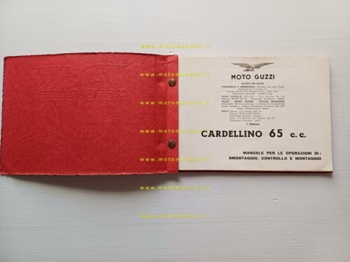 Moto Guzzi Cardellino 65 1955 manuale officina originale