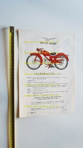 Moto Guzzi Cardellino 65 1956 depliant brochure originale
